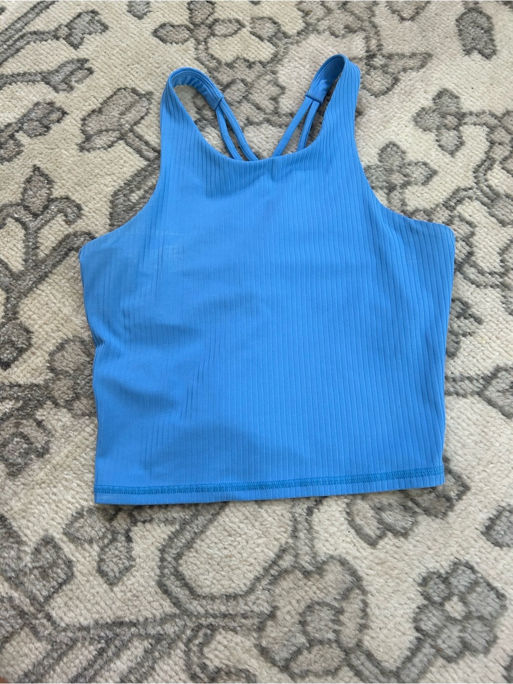 All In Motion Light Blue Ribbed Crop Tank